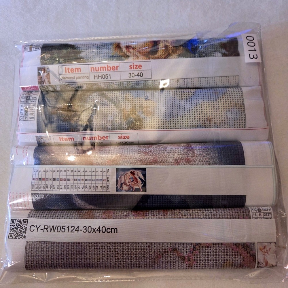 Lot of 4 Fairy Angel Cherub 3D Diamond Art Kits On‎ Canvas Fun Crafts fairycore
